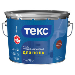 Эмаль алкидно-уретановая Текс Профи для полов красно-коричневая глянцевая 9 л