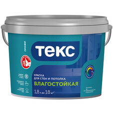 Краска влагостойкая Текс Профи база А белая 1,8 л