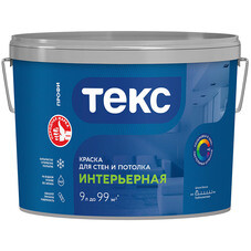 Краска интерьерная Текс Профи база А белая 9 л