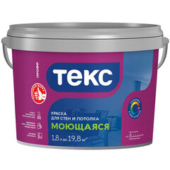 Краска моющаяся Текс Профи база А белая 1,8 л