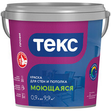 Краска моющаяся Текс Профи база А белая 0,9 л