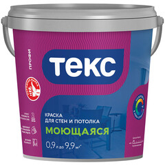 Краска моющаяся Текс Профи база А белая 0,9 л
