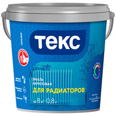 Эмаль для радиаторов Текс Профи база А белая полуглянцевая акриловая 0,8 л