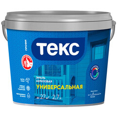 Эмаль универсальная акриловая Текс Профи белая матовая 2,7 л