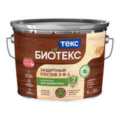 Антисептик Текс Bioteks 2-в-1/3-в-1 декоративный для дерева махагон 9 л