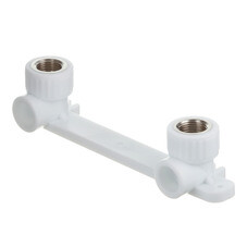 Водорозетка полипропиленовая Valfex двойная 20 мм х 1/2 ВР(г) на планке (10124020П)