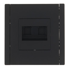 Розетка компьютерная IEK Forte&Piano FP133 встраиваемая черная 2хRJ45 (FP-K20-1-K02)