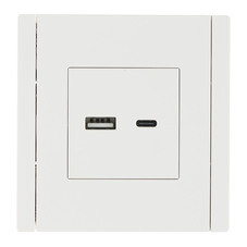 Розетка IEK Forte&Piano FP251 встраиваемая белая без заземления с USB-A/ Type-C (FP-U22-018-K01)