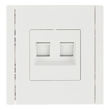 Розетка компьютерная IEK Forte&Piano FP233 встраиваемая белая 2хRJ45 (FP-K20-1-K01)
