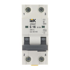 Автомат дифференциальный IEK Armat B10N 16А 1+N тип AC 30 мА 10 кА (AR-B10N-2-C016C030)