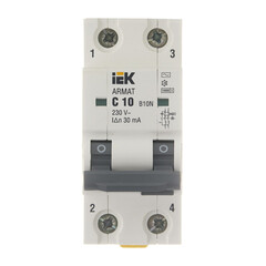 Автомат дифференциальный IEK Armat B10N 10А 1+N тип AC 30 мА 10 кА (AR-B10N-2-C010C030)