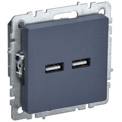 Розетка USB IEK Brite встраиваемая маренго 2хUSB-A (BR-U21-D31-K35)
