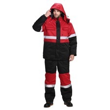 Костюм рабочий мужской утепленный Факел Нордхард-2 56-58 рост 170-176 см черный/красный