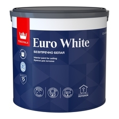 Краска для потолка Tikkivala Euro White белая 2,7 л