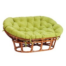 Диван садовый с подушкой из ротанга TetСhair Mamasan коричневый/олива 1690х1020х800 мм (24252)