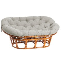 Диван садовый с подушкой из ротанга TetСhair Mamasan коньячный/серо-бежевый 1690х1020х800 мм (25285)