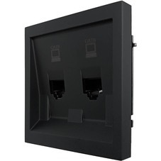 Розетка компьютерная Lezard Zima встраиваемая черный бархат 2хRJ45 (704-4288-142)