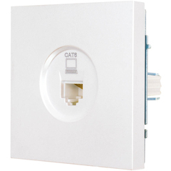 Розетка компьютерная Lezard Zima встраиваемая белая искра матовая RJ45 (704-1488-140)