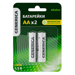 Батарейка Generica Alkaline пальчиковый LR6 1,5 В (2 шт.) (ABT-LR06-ST-L02-G/4885)