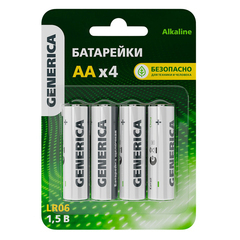 Батарейка Generica Alkaline пальчиковый LR6 1,5 В (4 шт.) (ABT-LR06-ST-L04-G/4915)