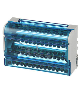 Нулевая шина IEK на Din-рейку в корпусе 4 шины по 15 отверстий