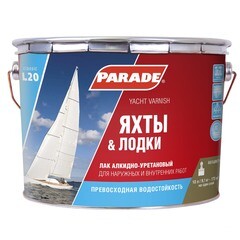 Лак алкидно-уретановый яхтный Parade Яхты & Лодки бесцветный 10 л матовый