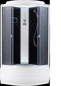 Душевая кабина AQUAPULSE 4101D Grey black 80x80x220 см с высоким поддоном стекло серое 4 мм