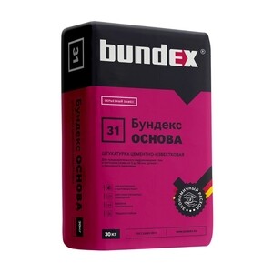 Штукатурка цементно-известковая Bundex Основа 30 кг
