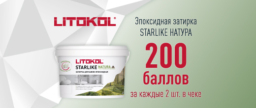 Получите 200 баллов при покупке 2 упаковок эпоксидной затирки LITOKOL