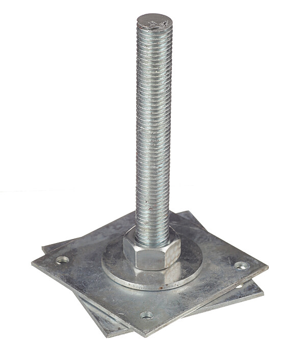 Изображение товара Анкер регулировочный оцинкованный М24 h200 120х120х4 мм для деревянных конструкций