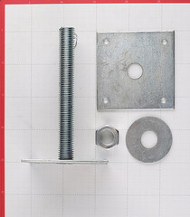 Анкер регулировочный оцинкованный М24 h200 120х120х4 мм - фото 4