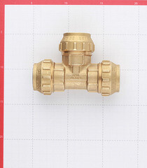 Тройник ПНД Tiemme компрессионный 32х32х32 мм латунь - фото 5