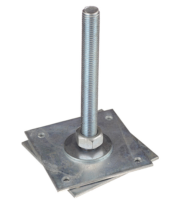 Изображение товара Анкер регулируемый оцинкованный М20 h200 120х120х4 мм для деревянных конструкций