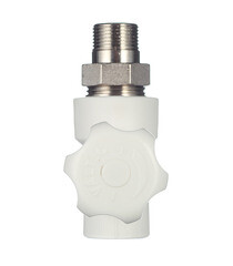 Клапан полипропиленовый Valtec 25 мм х 3/4 НР(ш) для радиатора с американкой (VTp.717.V.02505) - фото 4