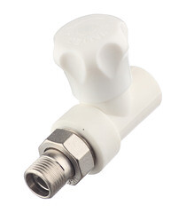 Клапан полипропиленовый Valtec 20 мм х 1/2 НР(ш) для радиатора с американкой (VTp.717.V.02004) - фото 1