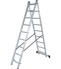 Лестница алюминиевая трансформер двухсекционная 9 ступеней Новая высота бытовая - фото 1