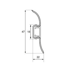 Плинтус ПВХ напольный Winart 47 мм бук 2500 мм S-профиль с кабель-каналом - фото 4