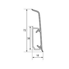 Плинтус ПВХ напольный Winart 72 мм дуб борнео 2200 мм Г-профиль со съемной панелью - фото 2