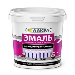 Эмаль акриловая для радиаторов Лакра белая глянцевая 0,9 кг (0008105)