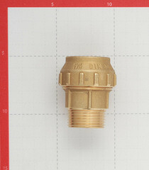 Муфта ПНД Tiemme компрессионная переходная 32х1 НР(ш) латунь - фото 2