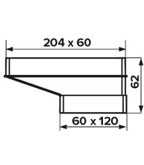 Соединитель эксцентриковый пластиковый для плоских воздуховодов 60х120 мм с плоскими 60х204 мм - фото 2