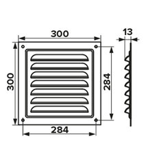 Решетка вентиляционная стальная Era 300х300 мм с сеткой белая - фото 6