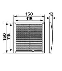 Решетка вентиляционная пластиковая приточно-вытяжная Era РРП 150х150 мм регулируемая белая - фото 2