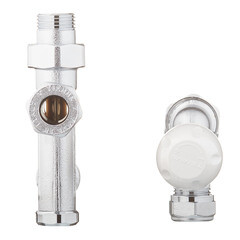 Узел регулирующий угловой Tiemme 1/2 НР(ш) х М24 НР(ш) для радиатора для двухтрубных систем (3370KIT) - фото 2