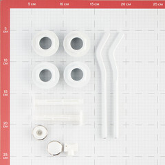 Набор присоединительный 1" х 1/2" для радиатора белый 11 предметов (685645) - фото 2