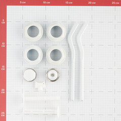 Набор присоединительный 1" х 3/4" для радиатора белый 11 предметов (685646) - фото 2