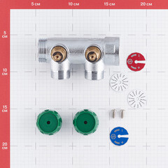 Коллектор Stout 1 ВР(г) х 2 выхода 3/4(ЕК) х 1 НР(ш) регулирующий (SMB-6850-013402) - фото 4