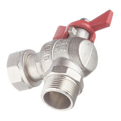 Кран шаровой латунный Valtec Base 3/4 ВР(г) х 3/4 НР(ш) бабочка с накидной гайкой угловой (VT.267.N.0505) - фото 4