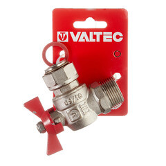 Кран шаровой латунный Valtec Base 3/4 ВР(г) х 3/4 НР(ш) бабочка с накидной гайкой угловой (VT.267.N.0505) - фото 2