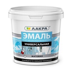 Эмаль акриловая Лакра универсальная белая матовая 0,9 кг (0008107)
